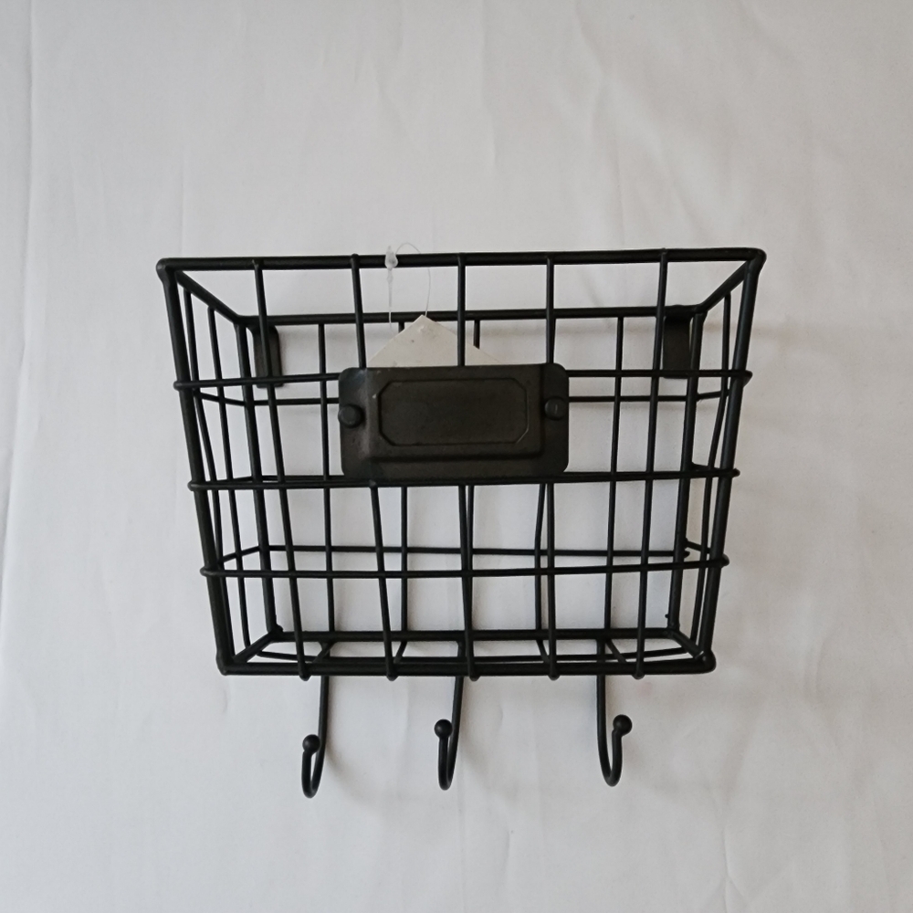 Black Metal Wall-Mounted Basket